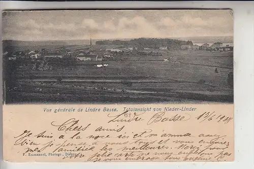 F 57160 NIEDER-LINDER / LINDRE BASSE, Generalansicht, 1908