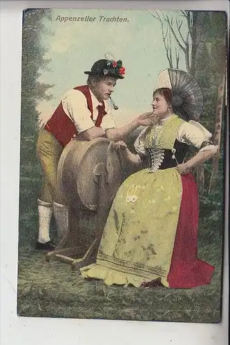 CH 9050 APPENZELL, Tracht, 1920, Bahnpost Ambulant Wädenswil