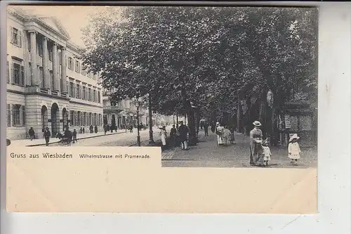 6200 WIESBADEN, Wilhelmstrasse & Promenade, v.Boogaart, frühe Karte - ungeteilte Rückseite