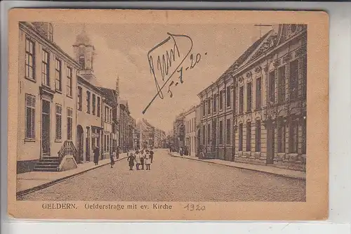 4170 GELDERN, Gelderstrasse mit ev. Kirche, 1920