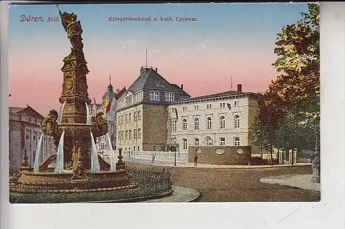 5160 DÜREN,Kriegerdenkmal und katholisches Lyzeum
