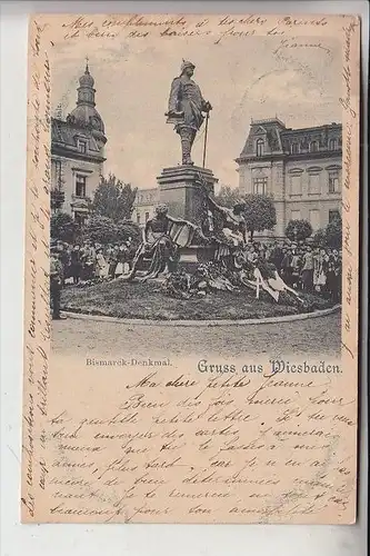 6200 WIESBADEN, Bismarck Denkmal Denkmal, 1902, Einweihung der Versetzung in die Stadt