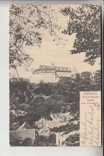 6140 BENSHEIM - SCHÖNBERG, Shcloß vom Petersberg, 1908