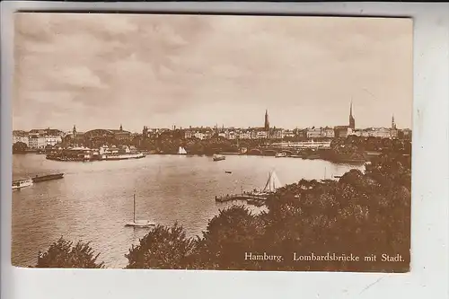 2000 HAMBURG, Lombardsbrücke mit Stadt