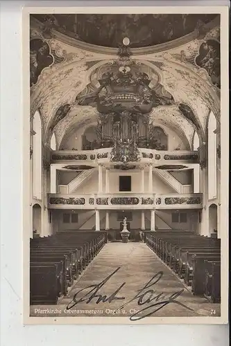 8103 OBERAMMERGAU, Pfarrkirche mit Orgel, Autograph Anton Lang - Passionsspiele