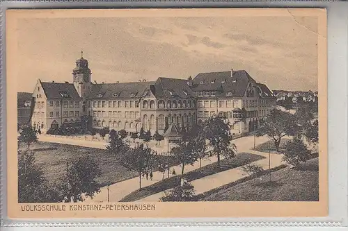 7750 KONSTANZ - PETERSHAUSEN, Volksschule, leichter Eckknick