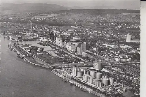 CH 4000 BASEL, Rheinauhafen, Fliegeraufnahme, 1954