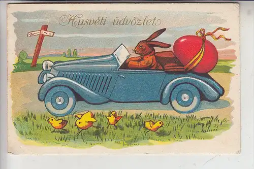 OSTERN - Hase mit Auto, Ungarn 1941