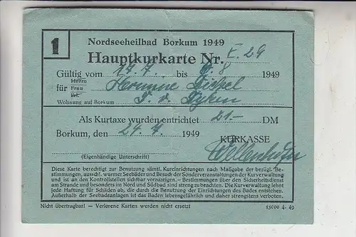 2972 BORKUM, Hauptkurkarte 1949