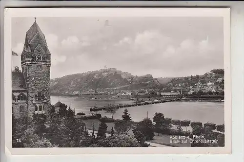 5400 KOBLENZ, Blick auf Ehrenbreitstein, 1941, NS-Beflaggung