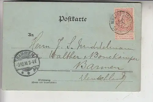 SCHIFFE - SEGELSCHIFFE - 1898 "Auf Reede", kl. Eckknick