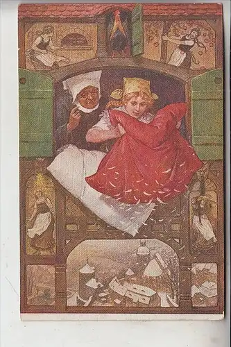 MÄRCHEN - FRAU HOLLE, Künstler-Karte, 1918