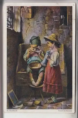 KINDER - Künstler-Karte Kaulbach - "Trost im Karzer", kl. Druckstelle