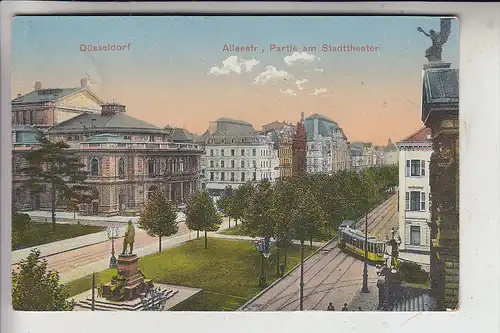 4000 DÜSSELDORF, Alleestrasse, Stadttheater, Strassenbahn - Tram, 1914