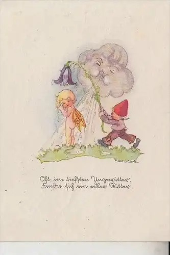 ZWERGE - GNOME, Elfe, Künstler-Karte Liesel Lauterborn