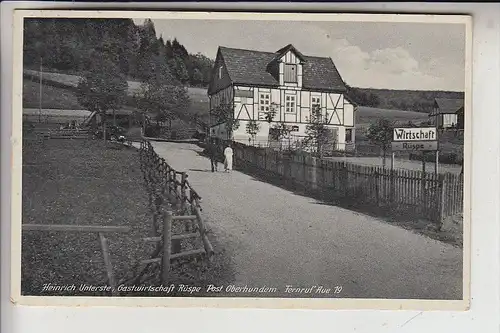 5920 BAD BERLEBURG - AUE, Gastwirtschaft Rüspe, Heinrich Unterste, 1938