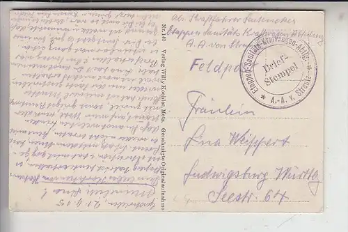 F 55300 BUXERULLES, Zerstörungen 1.Weltkrieg, Deutsche Feldpost San.Abt. A.-A.v.Strantz, 1915