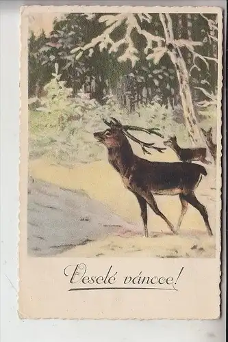 JAGD / Hunting / Chasse / Caccia / Jacht / Caza / Lowiectwo - HIRSCH - Künstler-Karte 1941