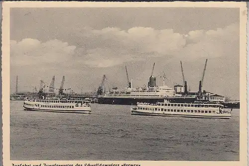 SCHIFFE - OZEAN - Schnelldampfer "BREMEN", Jungfernreise, 195..