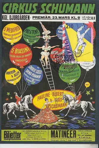 ZIRCUS - CIRCUS, Maximum-Karte Schweden 1983