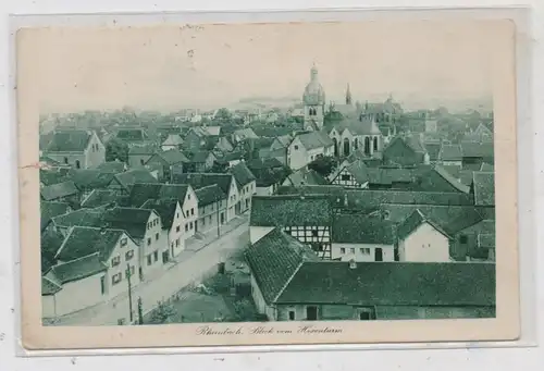 5308 RHEINBACH, Blick vom Hexenturm auf die Bachstrasse und Altstadt, 1935, seitl. Einriss