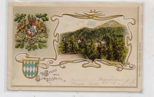8165 FISCHBACHAU - BIRKENSTEIN, Lithographie, Präge - Wappen / Heraldik