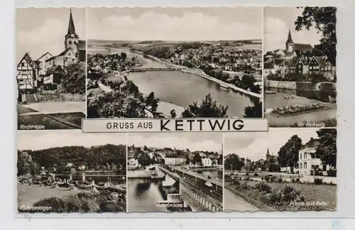 4300 ESSEN - KETTWIG, Kirchtreppe, Ruhranlagen, Ruhrbrücke... 1966