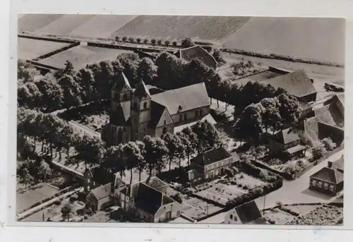 4192 KALKAR - WISSEL, Kirche und Umgebung, Luftaufnahme 1964