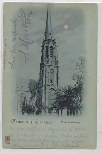4150 KREFELD, Friedenskirche, Mondscheinkarte, 1902
