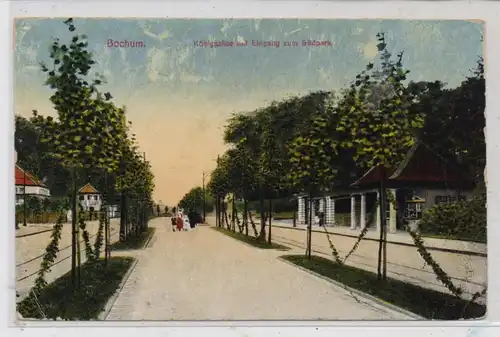 4630 BOCHUM, Königsallee und Eingang Südpark, 1923
