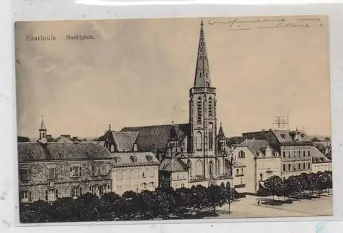 6630 SAARLOUIS, Marktplatz, Kirche, 1919