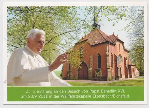 0-6821 UHLSTÄDT - ETZELSBACH (Eichsfeld), Besuch Papst Benedikt XVI., Grußkarte von Msgr.Franz - Xaver Bubenitzky