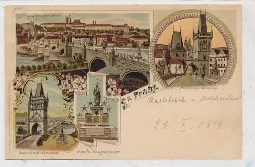 CZ 110 00 PRAHA  / PRAG, Lithographie 1897, 4 Ansichten, Verlag Winkler & Voht - Leipzig