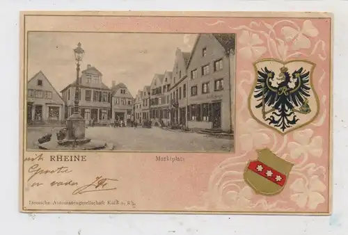 4440 RHEINE, Marktplatz, Präge-Wappen, 1903, dekorativ