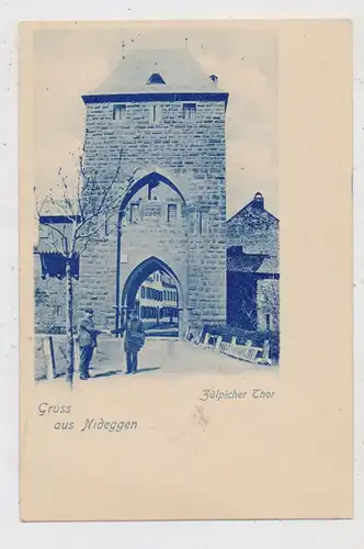 5168 NIDEGGEN, Zülpicher Tor, Shake Hands mit dem örtlichen Briefträger, ca. 1900, ungeteilte Rückseite