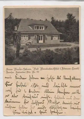 5488 ADENAU - WERSHOFEN, Haus Maria Schnee, 1939, kl. Lochung und Druckstelle