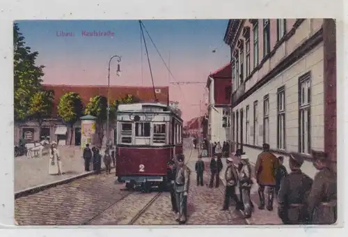 LATVIJA / LETTLAND - LIEPAJA / LIBAU, Kaufstrasse, Strassenbahn / Tram, Verlag Freidlin