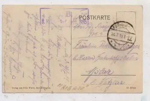 LATVIJA / LETTLAND - RIGA, Ordensschloß an der Düna, Frachtschiff "RIBETA", deutsche Feldpost 1918