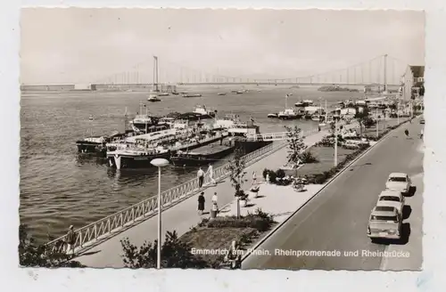 4240 EMMERICH, Rheinpromenade, Anleger Frachtschiffe, OPEL KAPITÄN, 1965