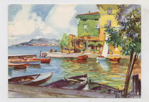 I 25084 GARGNANO, Il Porto, Künstler-Karte