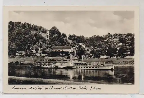 BINNENSCHIFFE - ELBE, "LEIPZIG" vor Rathen, 1956