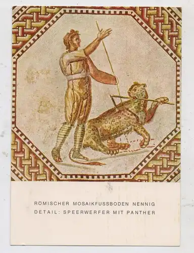 6643 PERL / NENNIG, Römisches Mosaik, Speerwerfer