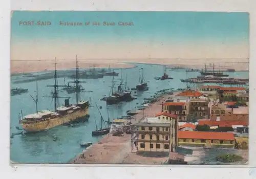 EGYPT - PORT SAID, Entrance Suez Canal, Segelschiff
