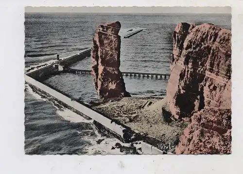 2192 HELGOLAND, Nordspitze, Lange Anna, beschädigte Schutzmauer, 1959