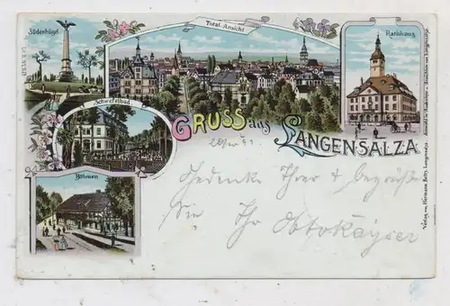 JUDAICA - JÜDENHÜGEL Langensalza, Jüdischer Friedhof, Lithographie 1899, 4 weitere Ansichten