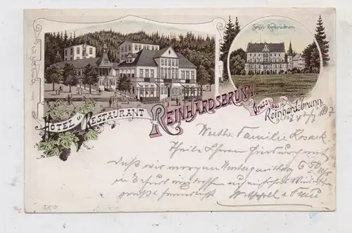 0-5804 FRIEDRICHRODA - REINHARDSBRUNN, Lithographie 1897, Hotel / Restaurant Reinhardsbrunn, Schloß