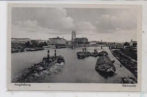 BINNENSCHIFFE - ELBE, Frachtschiffe bei Magdeburg