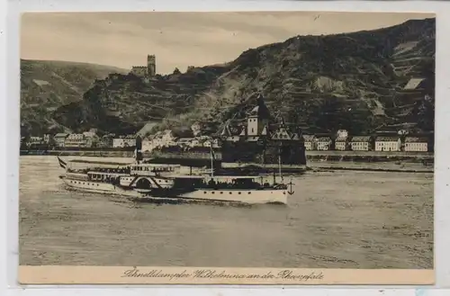 BINNENSCHIFFE - RHEIN, Schnelldampfer "WILHELMINA" vor Kaub