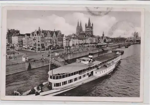 BINNENSCHIFFE - RHEIN, Köln-Düsseldorfer "MAINZ" am Kölner Anleger, 1954