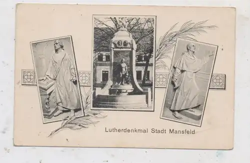 0-4275 MANSFELD, Lutherdenkmal, 3 Ansichten, 1913 Verlag Nacher